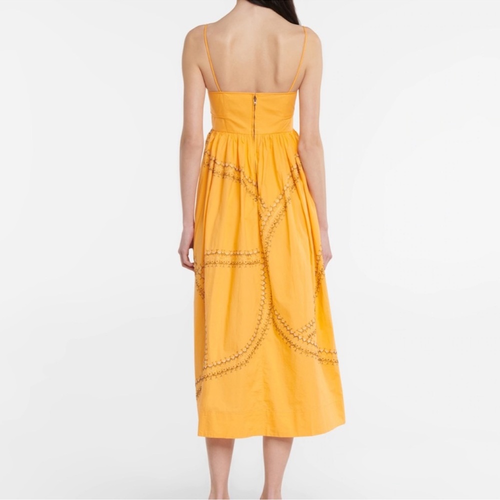 Ulla Johnson Handmade Mariza Dress Papaya Orange Embroidered Size 2 - Picture 6 of 12